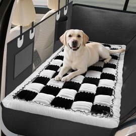 Black and White Dog Car Seat Cover for Back Seat - Washable Dog Bed & Soft Pet Couch Cover Protector - Scratch-Proof & Not-Slip Travel Pet Mat for Car, SUV(23.6" X 52")