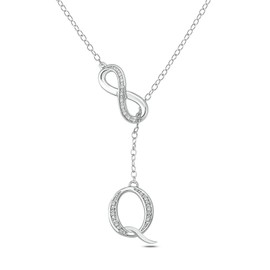 Cali Trove, regalos del día de San Valentín para ella, collar de plata de ley 925 con diamantes infinitos para mujer, colgante de infinty para mujer, letras de la A a la Z, collar de plata de regalo