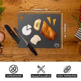 Axer Küchen Schneidebrett Kunststoff Groß - 2-teilige Schneidematte Küche Flexibel - Buntes Schneidebrett Set Spülmaschinenfest - Schneidbrett Set