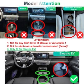 GAFAT Compatible with Hyundai Kona SX2 EV Electric 2024 2025 Non-Slip Mats, Kona 2024 EV Rubber Mats Non-Slip Non-Slip Centre Console Door Seam Mats [Not for Petrol & Gear Lever] (Black)