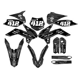 2013-2014 SX 85 Apache Grey Senge Graphics Complete Kit with Rider I.D. Compatible with KTM