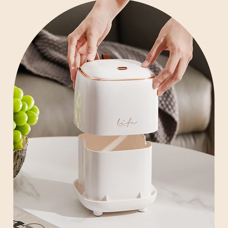 ETRAVEL Tabletop Trash Can with Lid, Small Trash Can with