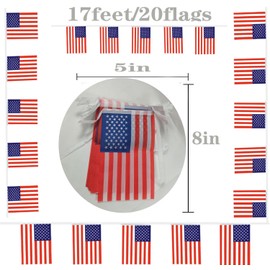 FFILL United States Banner Flag String,USA Mini Flag Small Banner, for Party, Shops and Bars Decorations, (The United States)