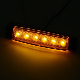 Qiilu LED Side Marker Light 10pcs 6LED Indicator Side Marker Clearance Light 24V for Truck Trailer Van Caravan Lorry(Amber)