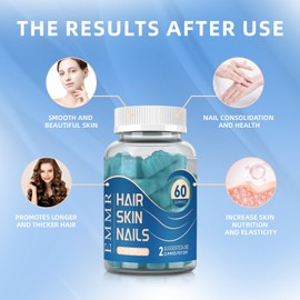 XUIZNEOW 2025 Hair Skin and Nails Vitamins Gummies Hair Skin and Nails Gummies 60 Gummy Bears