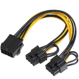 KAUMO PCIe (6+2 pin) x2 splitter to PCIe (8 pin) graphics board auxiliary power conversion cable 2 splitter cable