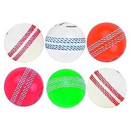 Kosma Set of 6 pc Windball Cricket Ball |Soft Training Balls - Red with White Seam, Pink with White Seam, Orange with White Seam, Green with White Seam, White with Pink seam, White with Blue Seam
