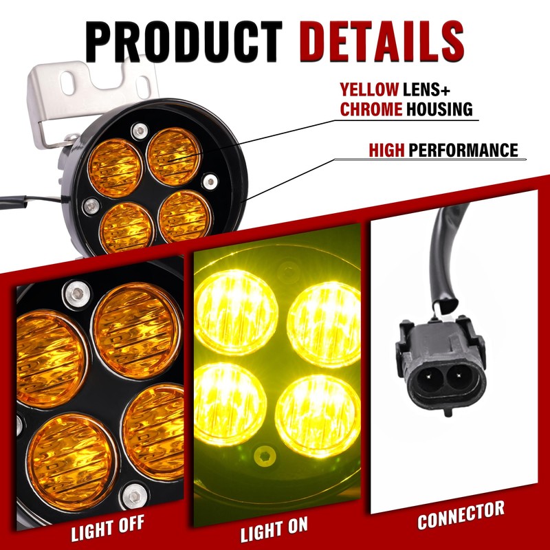HECASA LED Fog Lights Pair Compatible with 2012-2023 Toyota Tacoma