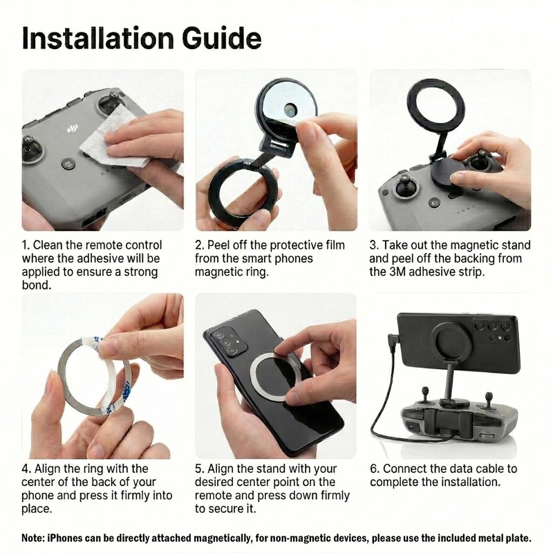MINGVEN Adjustable Magnetic Phone Stand for DJI RC-N1/N2/N3