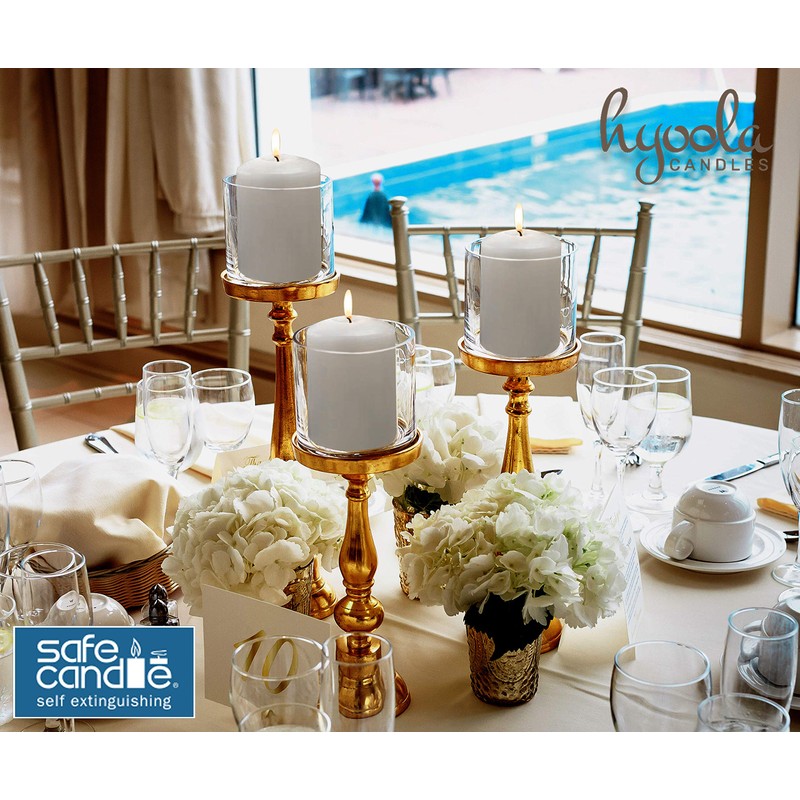 HYOOLA White Pillar Candles 2-inch x 4-inch - Unscented Pillar