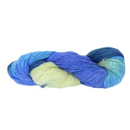 Knitsilk Tops Yarn-Mulberry Silk Roving Yarn in Shades of Green Blue | Hand Tie & Die | 225++ Yards carded Pure Silk (Pack of 2)