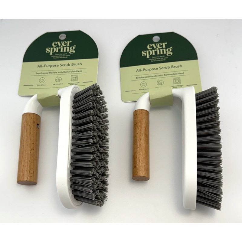 Everspring Lot of 2 Scrub Brush, Cleaning Brushes with Handle