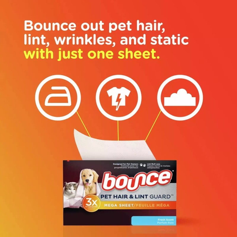 Bounce 210 Hojas Para Secadora Pet Hair & Lint Guard