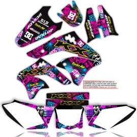 MX ISLAND 1992 1993 KX 125 / 250 GRAPHICS KIT KAWASAKI KX250 KX125 NIGHT RIDER: MAGENTA