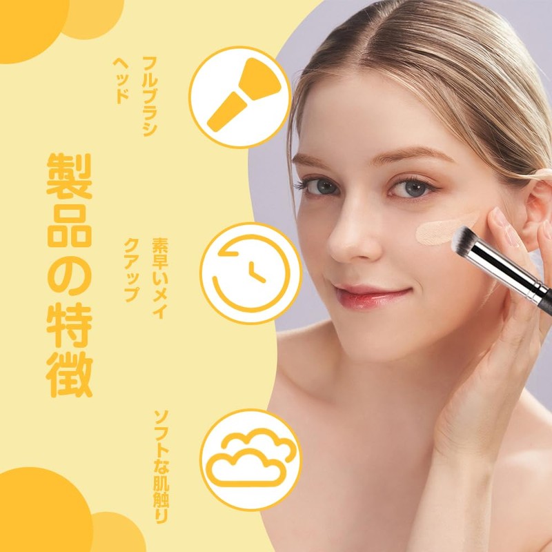 Concealer Brush, Makeup Brush, Foundation Brush, Cheek Brush, Round Shape,