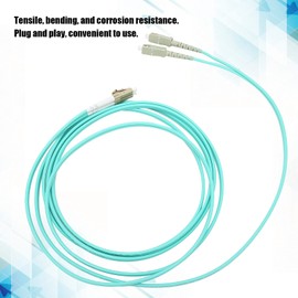 LC to SC (UPC/UPC) Fiber Patch Cord Multimode Duplex, 50/125um OM3 DX10G Fiber Jumper - 10 Feet Green