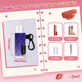 Likesing Chapstick Holder Key Chain, Lip Balm Holder for Chapstick Lip Gloss, Elastic Sleeve Chapstick Keychain Holder for Keys Purse Lanyard Gift for Women Girls (Gradual, 4pcs)