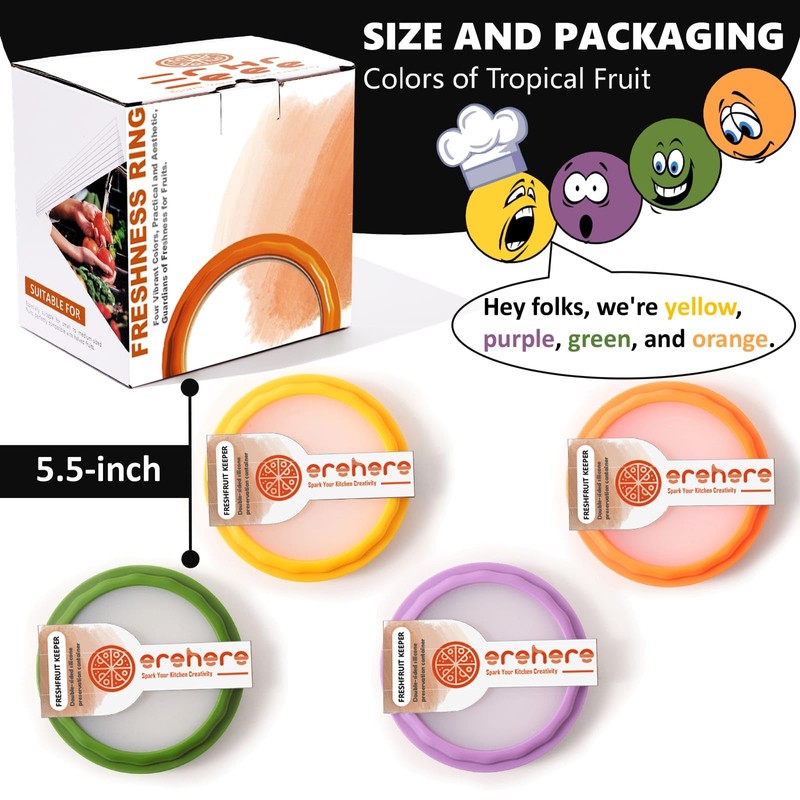 Erehere 4-Piece Airtight Food Storage Containers Set – Avocado Saver,