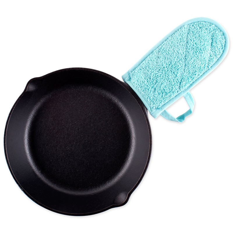 DII Basic Terry Collection Quilted 100% Cotton, Pan Handle, Aqua,