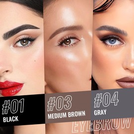 5 Pcs Ultimate Eyebrow Retractable Definer Pencils,Dual-Sided Natural Soft Textured Eyebrow Pencil, for Daily Look Eyebrow Makeup,Brow Brush,Fine Tip (2*black+2*tea+grey)