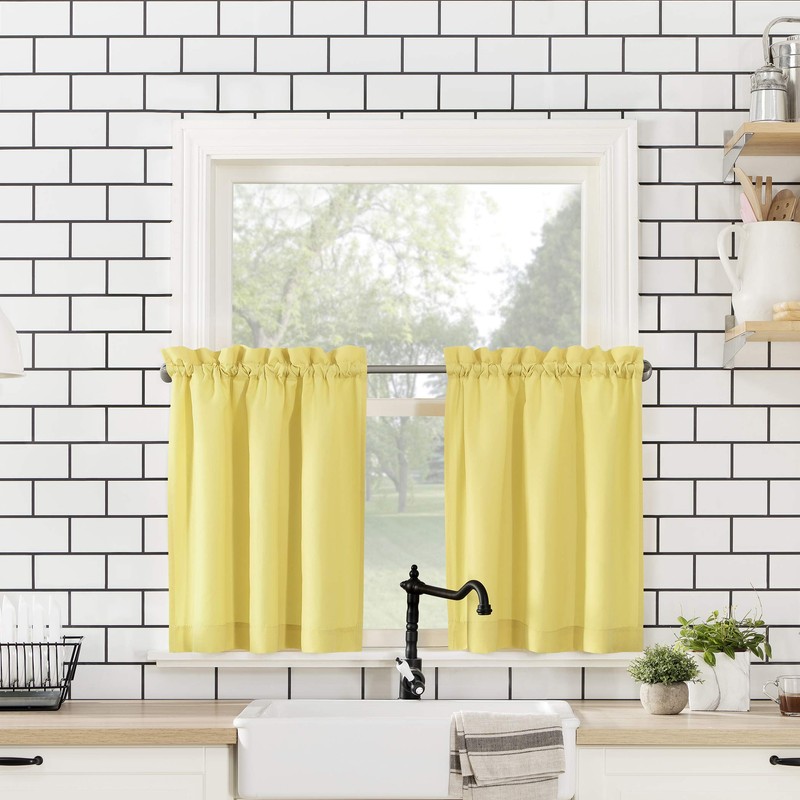 No. 918 Martine Microfiber Semi-Sheer Rod Pocket Kitchen Curtain Valance