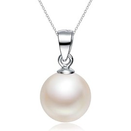 MTQ Collares de Mujer Perla, Collar Mujer Plata de Ley 925, Cadena con Dije para Mujer con Perla, Regalos para Mujeres con Exquisita Caja de Regalo