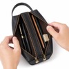 ECHSRT Genuine Cowhide Leather Pen Pouch for Adults, Double Zipper