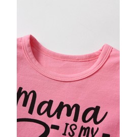 Morerich Infant Baby Girl Clothes Outfits Long Sleeves Letter Print T-shirt Top Pant Headband Fall Winter Set Pink 6-9 Months