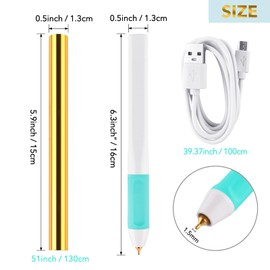 Briartw USB Hot Foil Pen and 6 Colors foil Rolls- Heat Active Pen for Crafting,DIY and Embossing - Easy to Use,5min Heating,and Long-Lasting Design - Perfect for Scrapbooking,Card Making(1.5mm Tip)