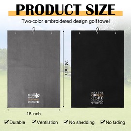 2 Pcs Golf Towel Soft Embroidered Golf Towel with Clip Funny Golf Towel Gifts Microfibre Absorbent Clean Golf Ball Towels Golf Hand Towel Golf Accessories for Women Men Golfer Fans Birthday Xmas Gift