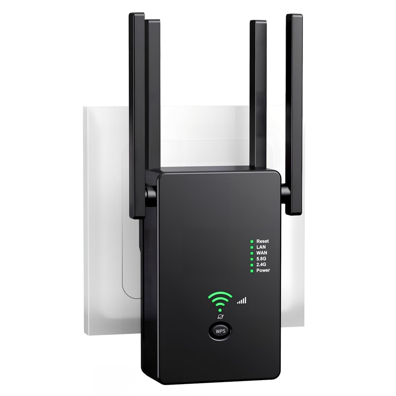 WLAN Repeater WLAN Verstärker 1200Mbit/s Dualband 2,4GHz+5GHz WiFi Booster mit