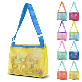 VOROLO Mesh Beach Bag for Holding Toys,Sand Towels Tote for Kids Seashell Collecting,Swimming Accessories for Boys and Girls