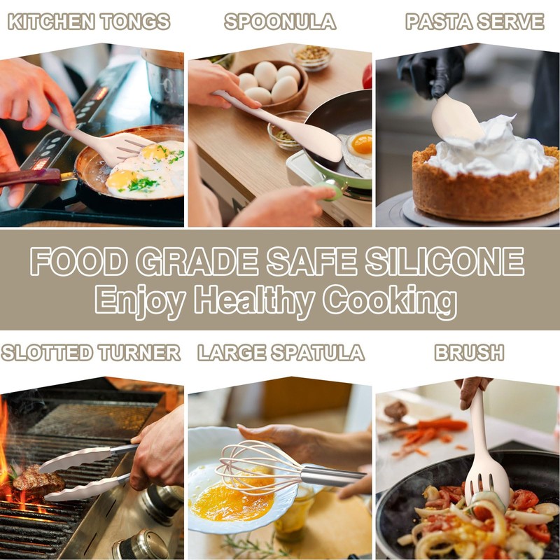 Umite Chef 22-Piece Silicone Cooking Utensils Set，Heat Resistant & Dishwasher