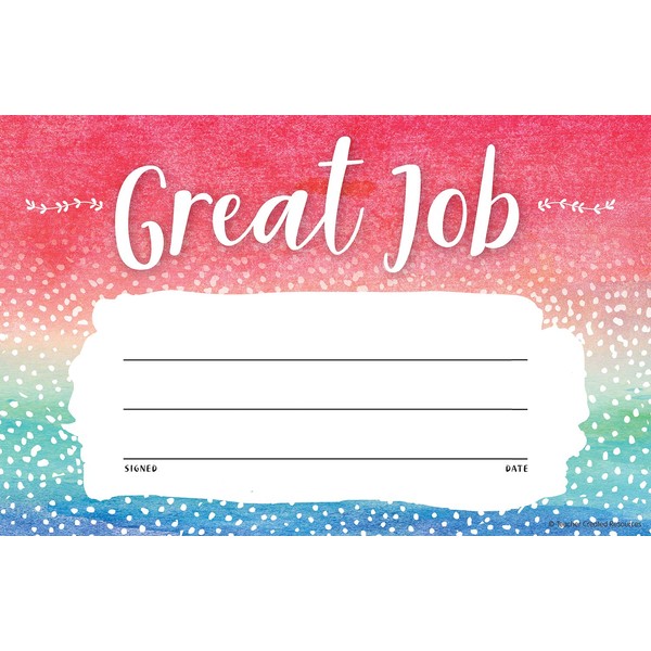 Teacher Created Resources 4758 Watercolor Great Job Awards