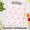 APIILVPQ Pink Clipboard，Bow Clipboards with Low Profile Clip for Office