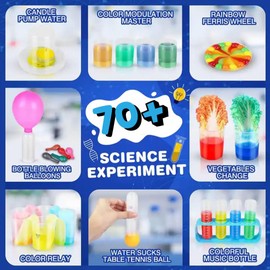 Why2Wise 70+ Science Experiment Kits for Kids - STEM Activities Educational Scientist Toys for Boys Girls Chemistry Set, Age 6,7,8,9,10,11,12,13,14