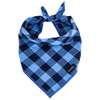 Pañuelo para perro grande, color azul, negro, estampado a cuadros,
