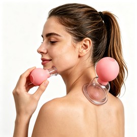Face Cupping Set Anti Aging – 2 Sizes Glass Suction Cups for Body & Face, Body Sculpt Cup & Gua Sha Cupping Therapy Set, Massage Cups for Back Pain Relief at Home