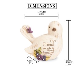 Pavilion Gift Company - Simple Spirits 41104 Decorative Bird Friend Make Life Beautiful Bird Figurine 3.5"
