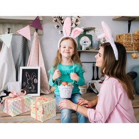 GIOLNIAY Plaid Easter Wrapping Paper for Kids Adults - Holiday Gift Wrap with Soft Rainbow Checkered Designs - 20 x 29 Inches, 6 Folded Sheets Each, Easy to Store