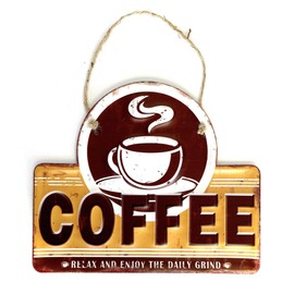 DiiliHiiri Vintage Style Metal Coffee Sign for Home Decoration (Coffee)