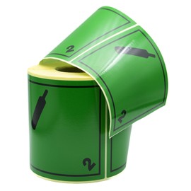 MD Labels 500 Dangerous Goods Labels ADR 2.2 Non-flammable Non-Toxic Gases 100 x 100 mm Hazardous Goods Class 2