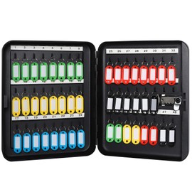 Parrency Key Cabinet Wall Mount,Locking Key Organizer,Key Management with Combination Lock, Key Cabinet Lock Box with 48 Hooks,Large Key Box for Outside, 11 4/5" x 9 1/5" x 3"