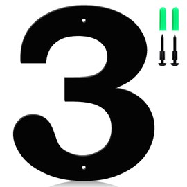 5 Inch Floating Metal House Numbers and Metal letters, Black Modern Door Number and Address letter, for Home Office Street Apartment Outside(3)