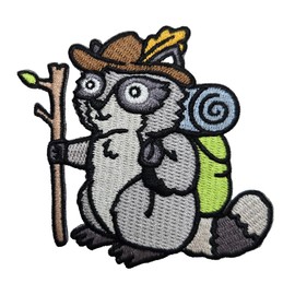 Kolorspun Raccoon Hiker Patch - Hook and Loop Tactical Morale Patch