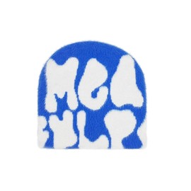 Sindlloger Y2k - Gorro Y2k con gráficos, gorro Y2k, accesorios para mujer, Azul Oscuro Blanco, M