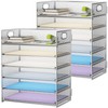 Marbrasse 2 Pack Desk Organizer with Handle, 6 Tier Paper