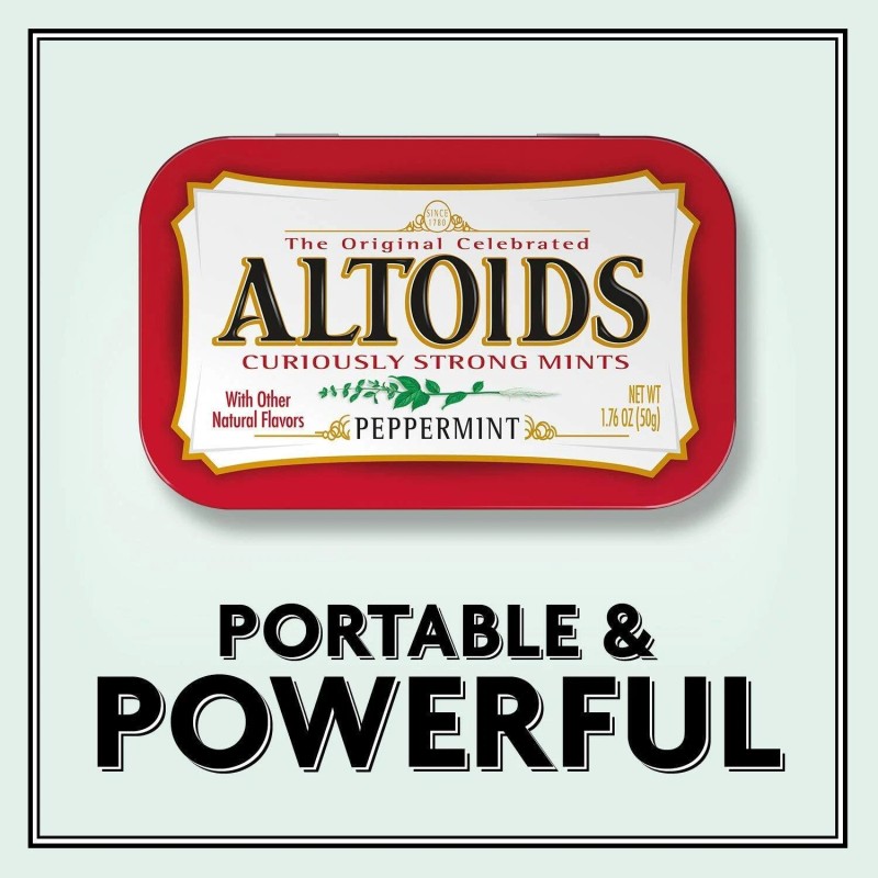 ALTOIDS Curiously Strong Peppermint Mints | Pocket-Sized Tins | 1.76