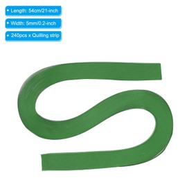 PATIKIL 240pcs Quilling Strips Paper 3/16"(5mm) 21"(54cm) Origami Paper Quilling Strip for Art DIY Hand Craft Christmas, Dark Green