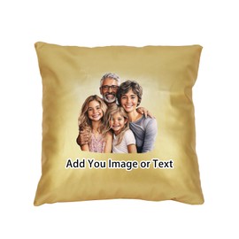 MUKA Custom PU Leather Throw Pillow Covers, Hand Stitched Leather Sofa Backrest Throw Pillow Decorative Pillowcases,18"X18"-Gold-18"x18"